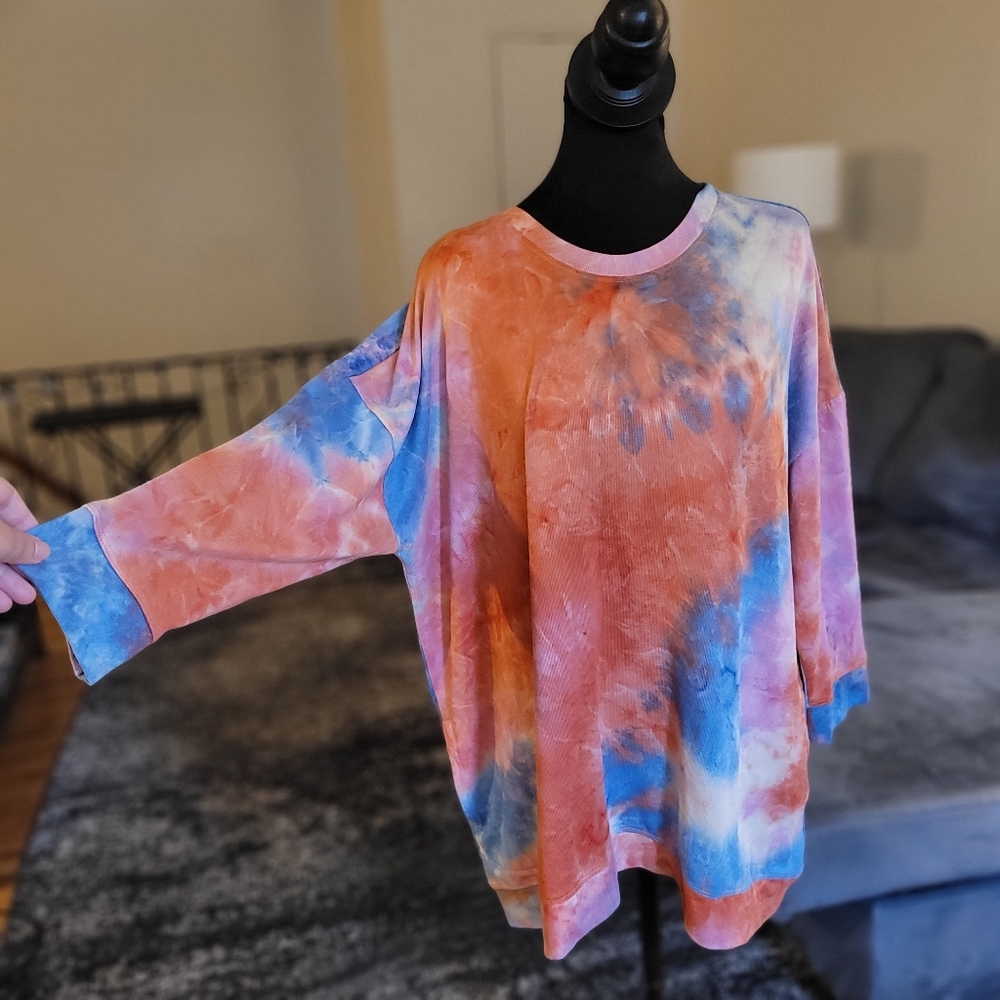 Logo Lounge Super Soft Women's Tie-Dye Long Sleeve Top - Multicolor Size Medium